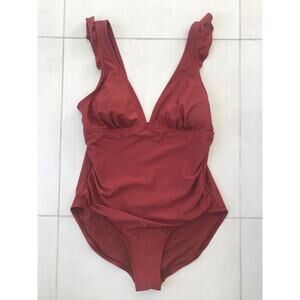 Kona Sol Swim One Piece Swimsuit Padded Ruffled Swimwear